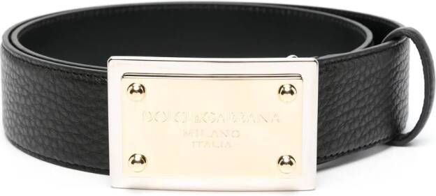 Dolce & Gabbana Leren gespriem Zwart