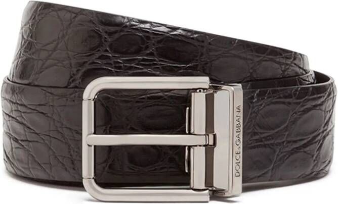 Dolce & Gabbana Riem met vierkante gesp Zwart