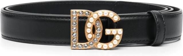 Dolce & Gabbana Riem verfraaid met logo Zwart