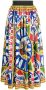 Dolce & Gabbana Twill midi-rok met Carretto-print Blauw - Thumbnail 1