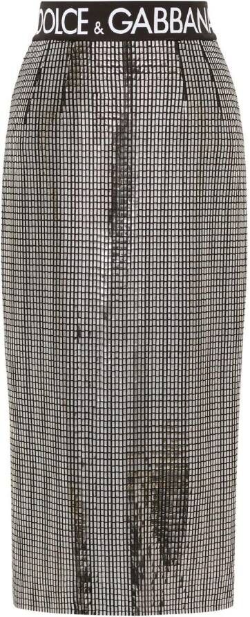 Dolce & Gabbana Rok met logo tailleband Zilver
