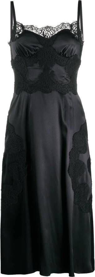 Dolce & Gabbana Satijnen jurk dames zijde zijde katoen polyamide Spandex ElastaneSpandex Elastane 36 Zwart