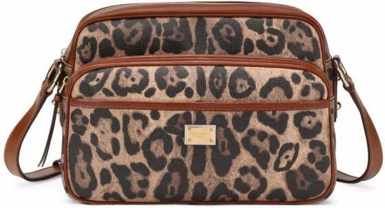 Dolce & Gabbana Crespo handtas met luipaardprint Bruin