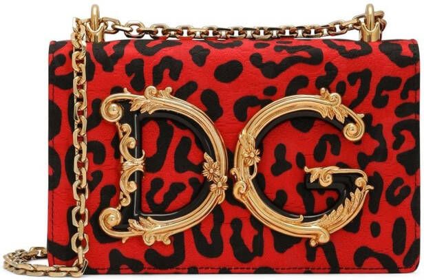 Dolce & Gabbana DG Girls crossbodytas met luipaardprint Rood