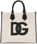 Dolce & Gabbana Leren shopper met logo label Beige - Thumbnail 1