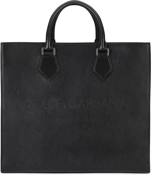 Dolce & Gabbana Edge shopper met logo-reliëf Zwart