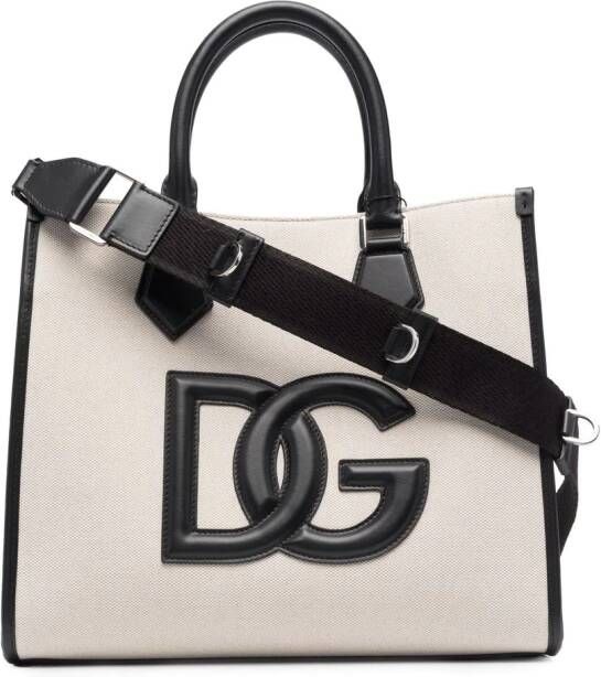 Dolce & Gabbana Shopper met logopatch Beige