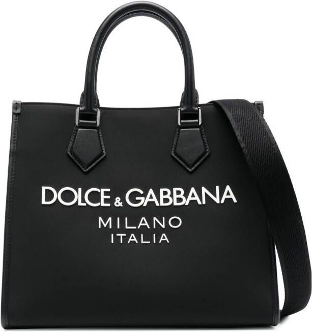 Dolce & Gabbana Shopper met logoprint Zwart