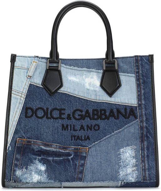Dolce & Gabbana Shopper met patchwork Blauw