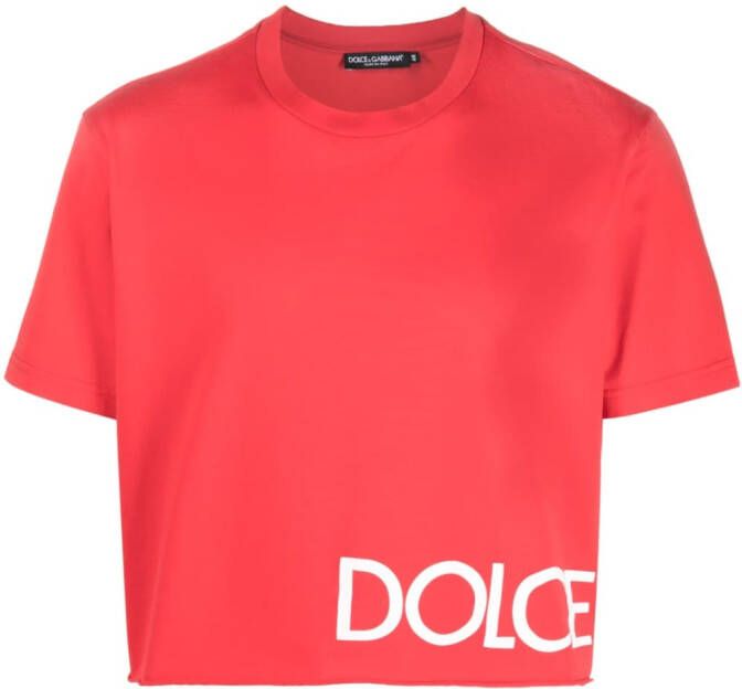 Dolce & Gabbana Cropped T-shirt Rood