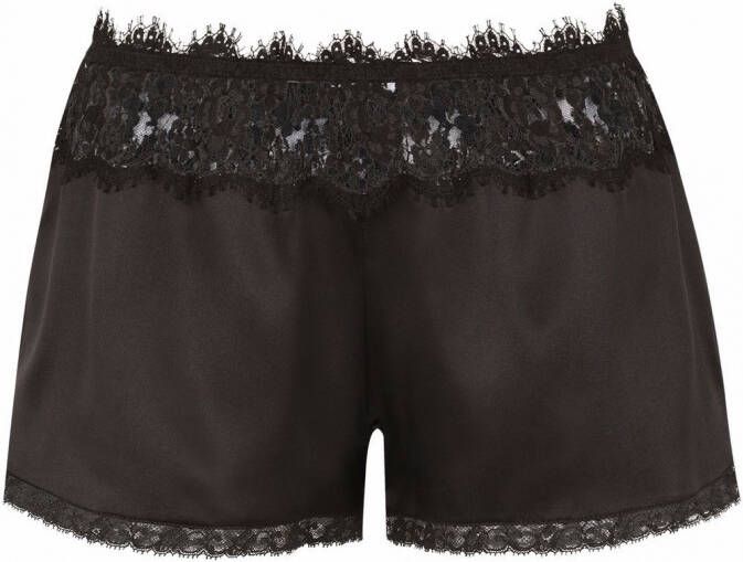 Dolce & Gabbana Satijnen shorts met kant Zwart