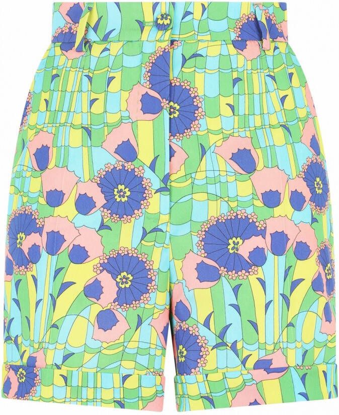 Dolce & Gabbana Shorts met bloemenprint Groen