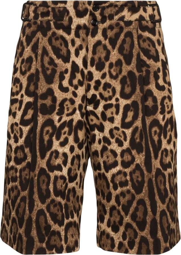 Dolce & Gabbana Shorts met luipaardprint Bruin