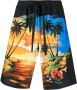 Dolce & Gabbana Shorts met palmboomprint Blauw - Thumbnail 1