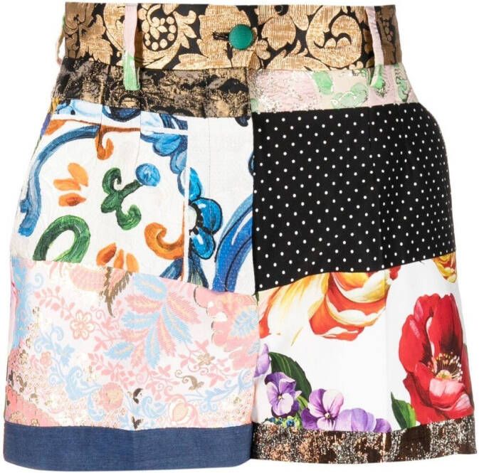Dolce & Gabbana Shorts met patchwork Zwart