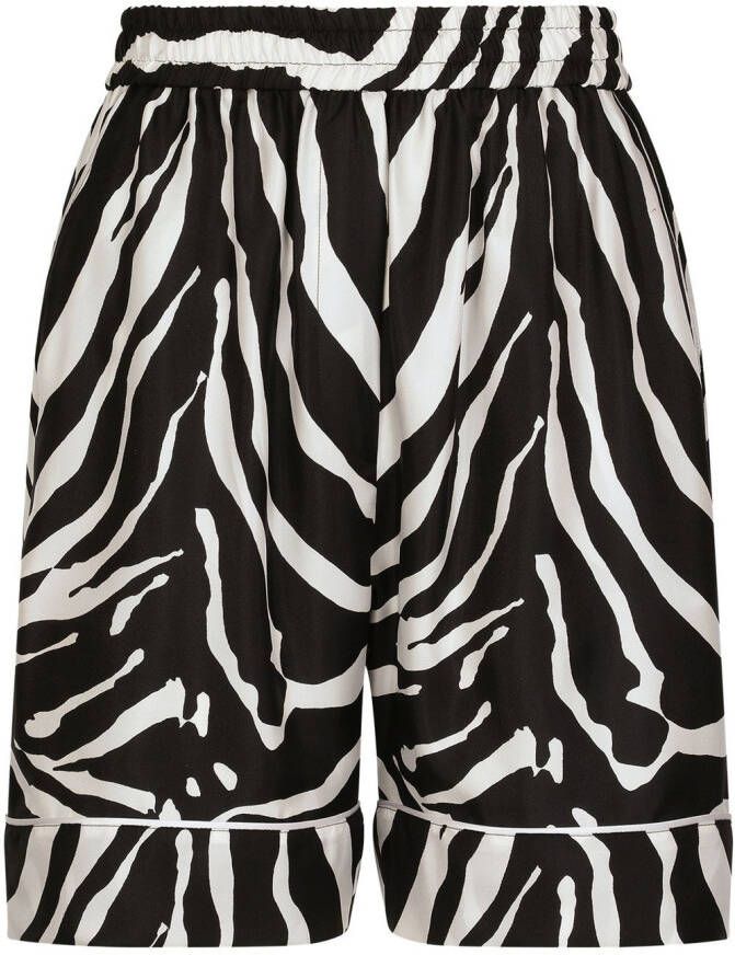 Dolce & Gabbana Twill pyjamashorts met zebraprint Zwart