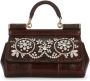 Dolce & Gabbana Kleine Sicily tas verfraaid met stras en handgreep Bruin - Thumbnail 1