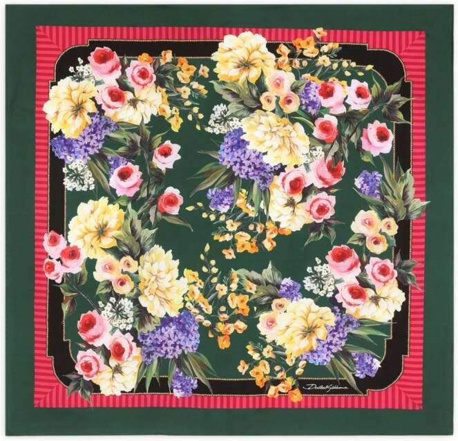 Dolce & Gabbana Sjaal met bloemenprint Groen