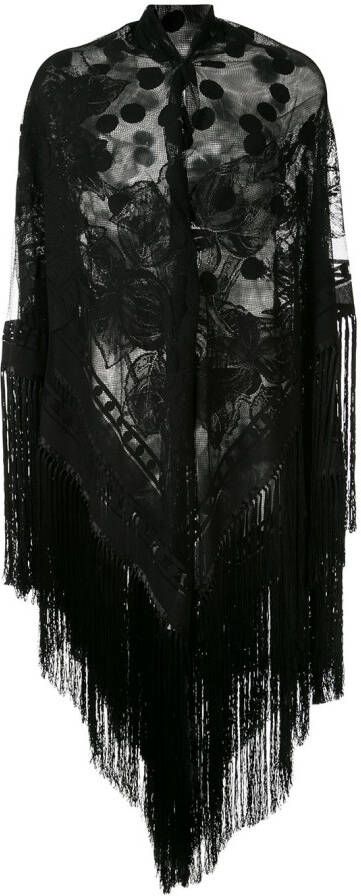 Dolce & Gabbana Sjaal met franje Zwart