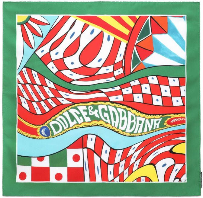 Dolce & Gabbana Sjaal met logoprint Groen