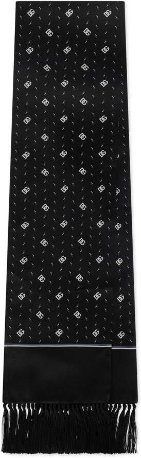 Dolce & Gabbana Zijden sjaal met DG-logo Zwart