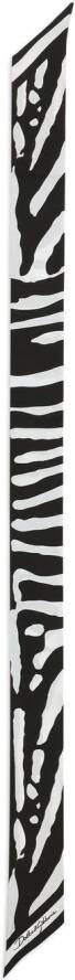 Dolce & Gabbana Twill hoofdsjaal met zebraprint Zwart