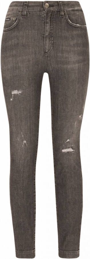 Dolce & Gabbana Audrey gerafelde skinny jeans Grijs