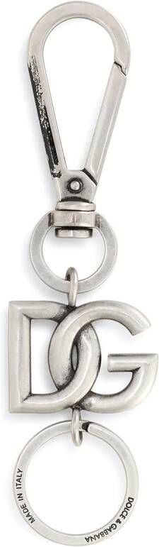 Dolce & Gabbana Sleutelhanger met logoplakkaat Zilver