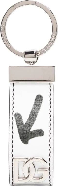 Dolce & Gabbana Sleutelhanger met logoprint Wit