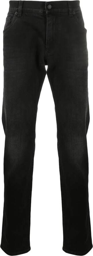 Dolce & Gabbana Slim fit jeans heren katoen kalfsleer Spandex Elastane zamak 44 Zwart