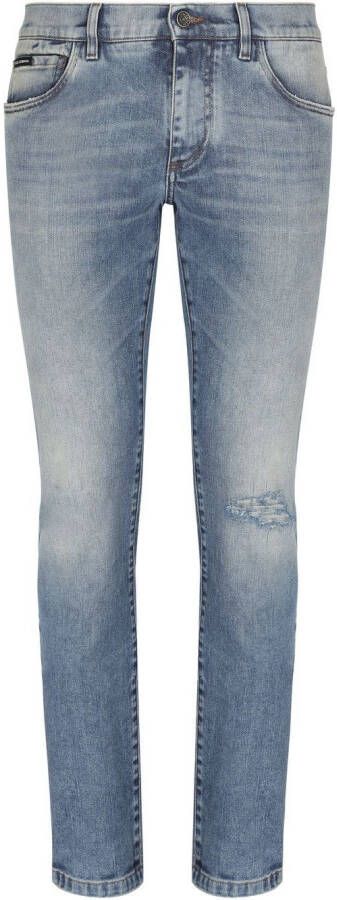 Dolce & Gabbana Gerafelde skinny jeans Blauw