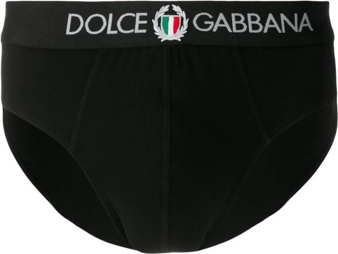 Dolce & Gabbana Slip met logo Zwart