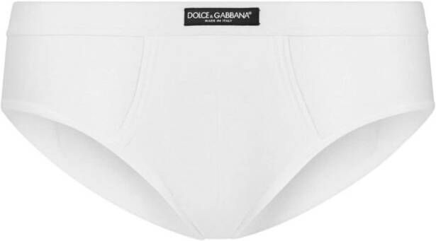 Dolce & Gabbana Slip met logopatch Wit