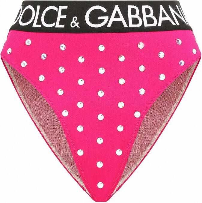 Dolce & Gabbana Slip verfraaid met stras Roze