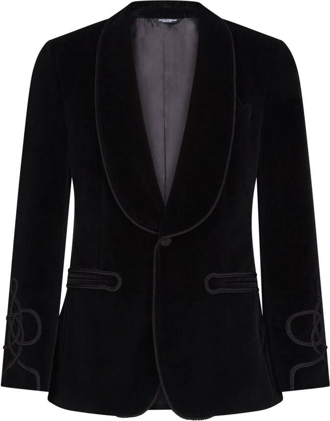 Dolce & Gabbana Smoking blazer met enkele rij knopen Zwart