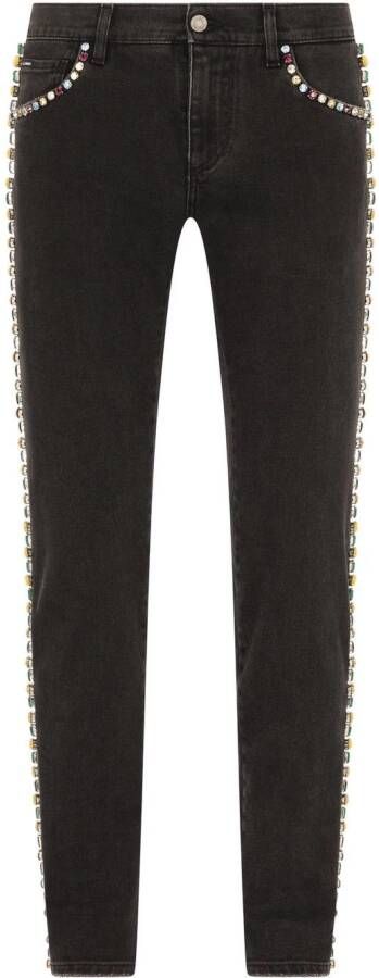 Dolce & Gabbana Skinny jeans verfraaid met kristallen Zwart