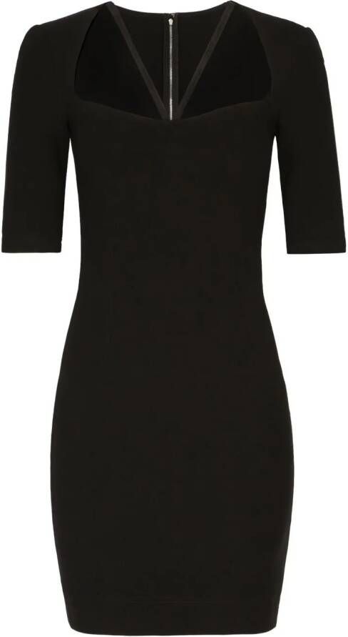 Dolce & Gabbana Mini-jurk met cropped mouwen Zwart