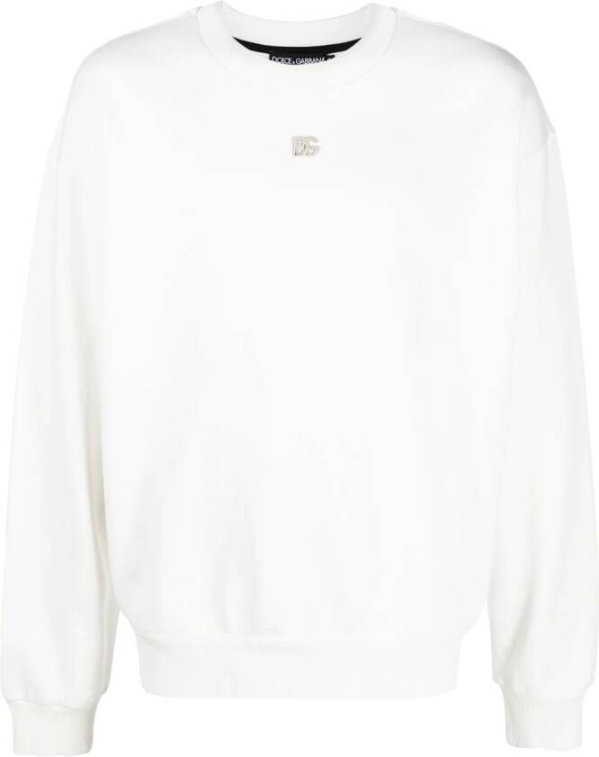 Dolce & Gabbana Sweater met DG-plakkaat Wit