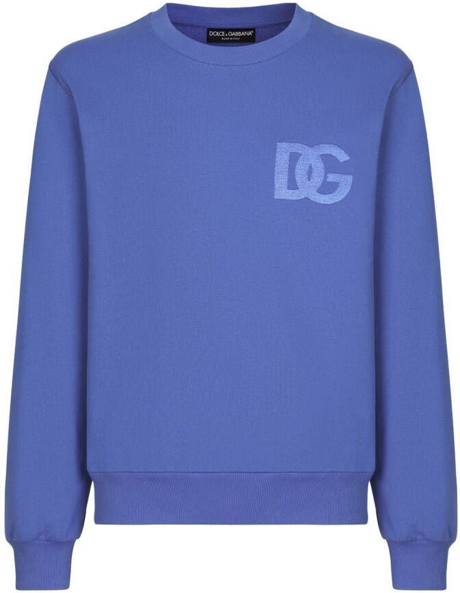 Dolce & Gabbana Sweater met geborduurd logo Blauw