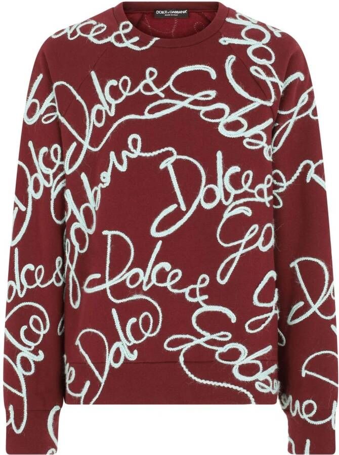 Dolce & Gabbana Sweater met geborduurd logo Rood
