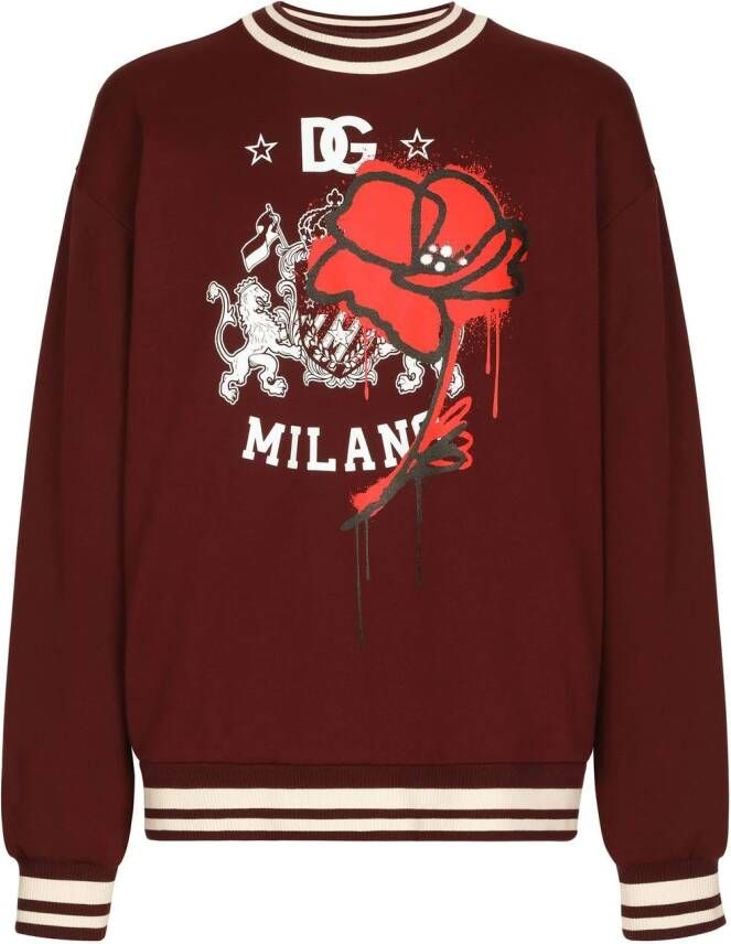 Dolce & Gabbana Sweater met grafische print Rood