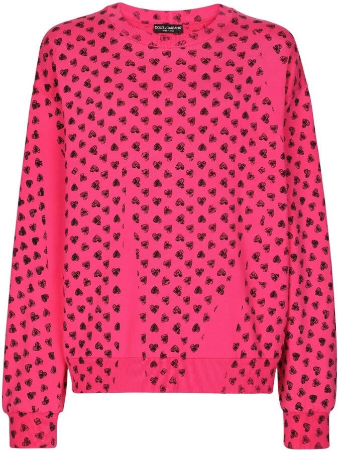 Dolce & Gabbana Sweater met hartprint Roze