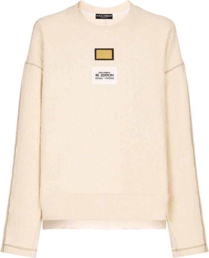 Dolce & Gabbana Sweater met logopatch Beige