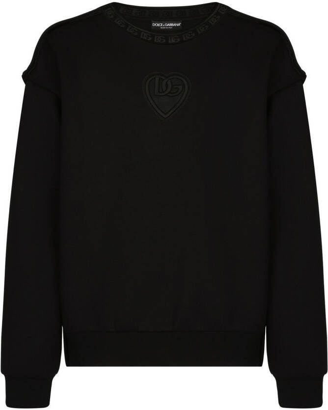 Dolce & Gabbana Sweater met logopatch Zwart