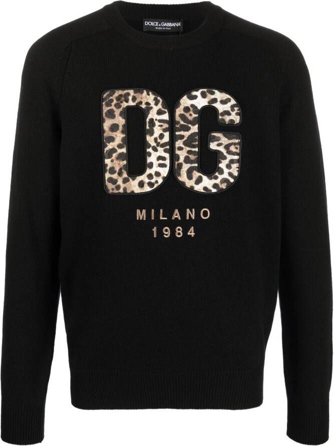 Dolce & Gabbana Sweater met logopatch Zwart