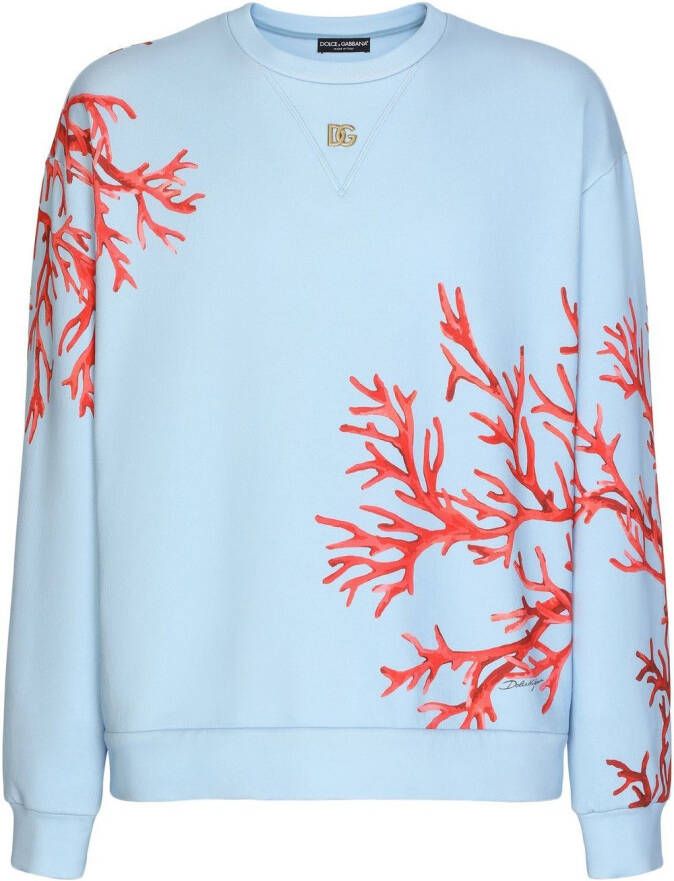 Dolce & Gabbana Sweater met logoplakkaat Blauw