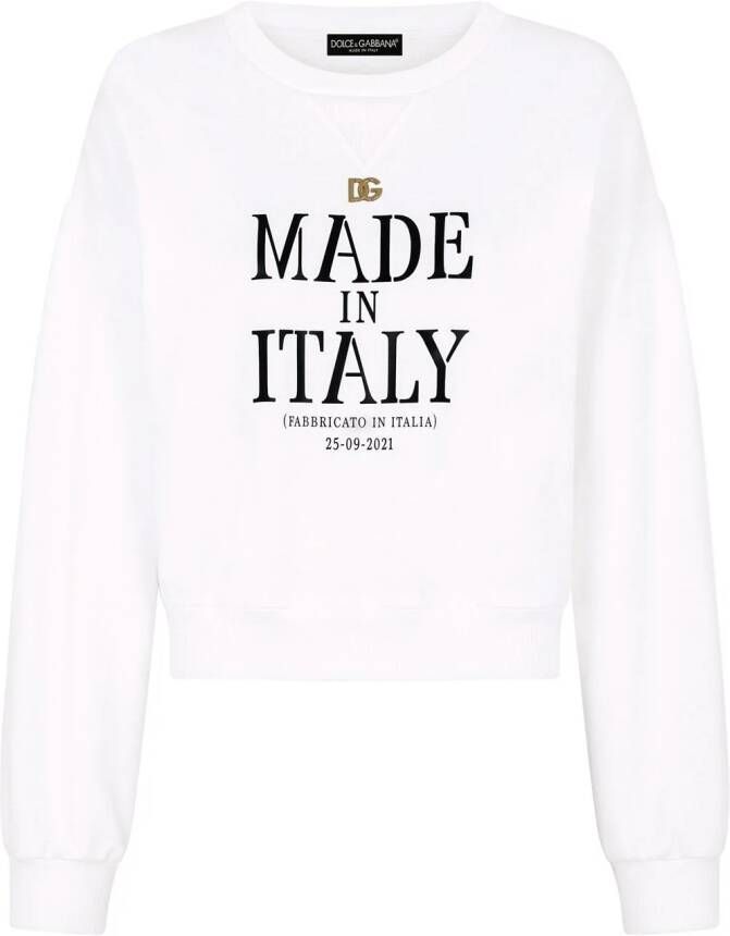 Dolce & Gabbana Sweater met logoplakkaat Wit