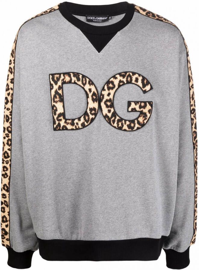 Dolce & Gabbana Sweater met luipaardprint Grijs