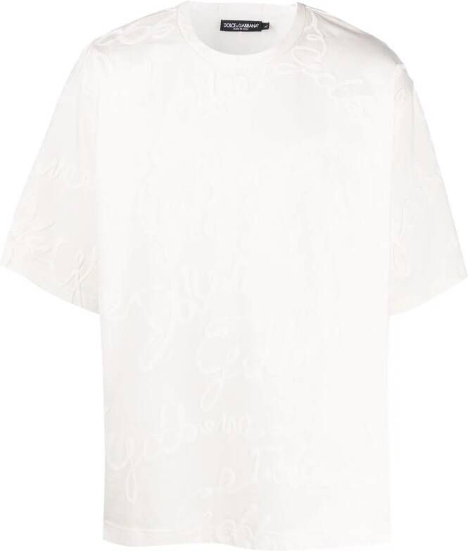 Dolce & Gabbana T-shirt met 3D-logo Beige
