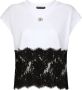 Dolce & Gabbana T-shirt met kant met DG-logo Wit - Thumbnail 1